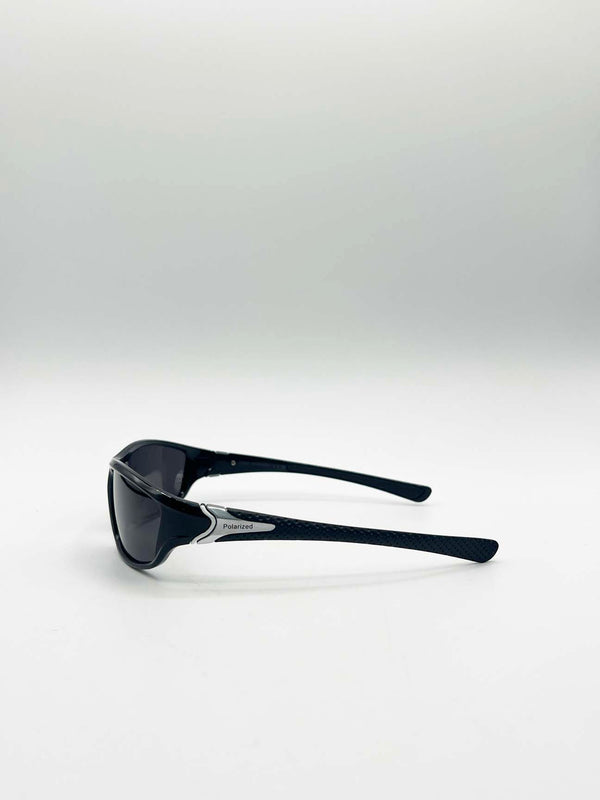 Svnx Outdoor Racer Sunglasses In Black Silver With Hard Case
