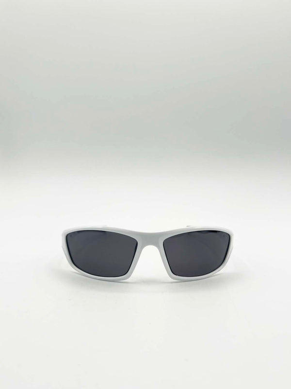 Svnx Outdoor Racer Sunglasses In White Black With Hard Case