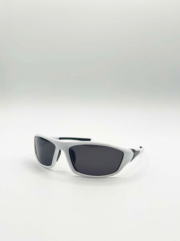 Svnx Outdoor Racer Sunglasses In White Black With Hard Case