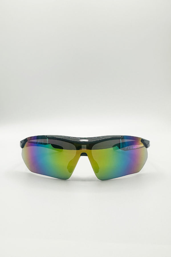 Svnx Outdoor Sports Racer Sunglasses In Black Multi With Case