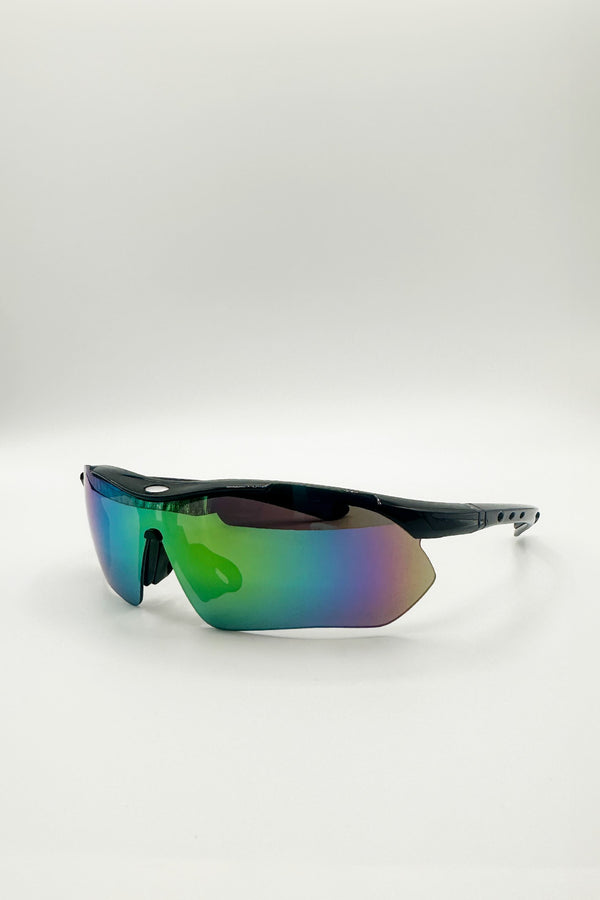Svnx Outdoor Sports Racer Sunglasses In Black Multi With Case