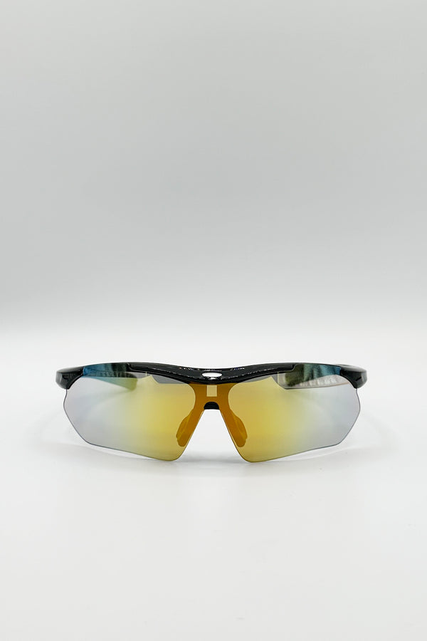 Svnx Outdoor Sports Racer Sunglasses In Muted Multi With Case