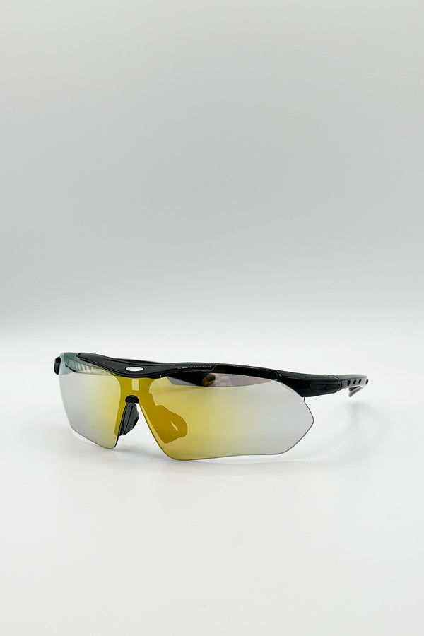 Svnx Outdoor Sports Racer Sunglasses In Muted Multi With Case