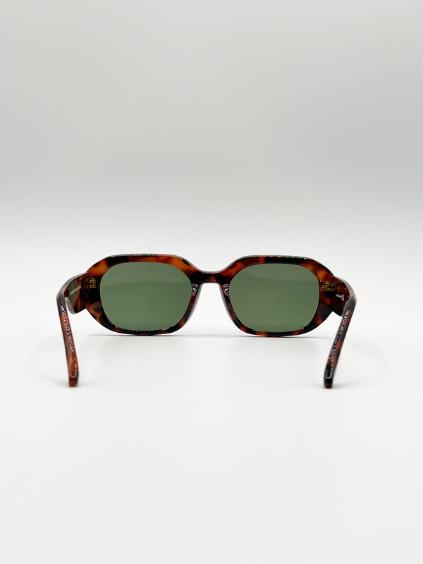 Svnx Oval Sunglasses With Wide Arm In Tortoiseshell