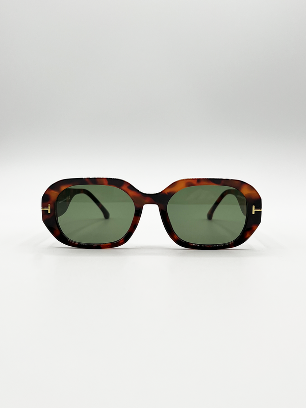 svnx Oval Sunglasses with Wide Arm in Tortoiseshell