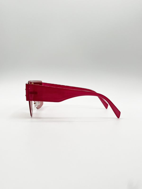 Svnx Oversized Flat Top Sunglasses With Mirrored Lens