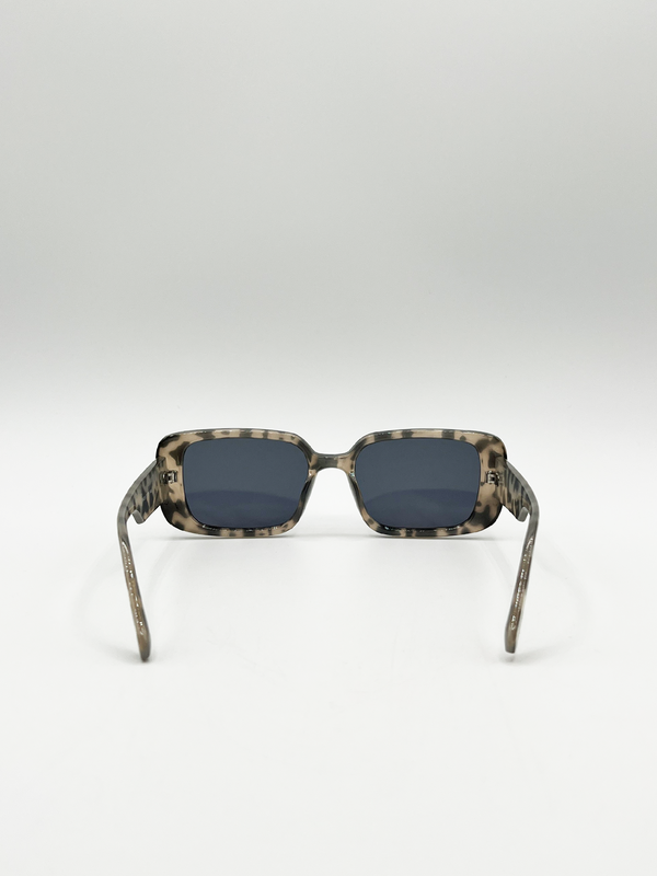 Svnx Oversized Rectangle Sunglasses In Animal Print