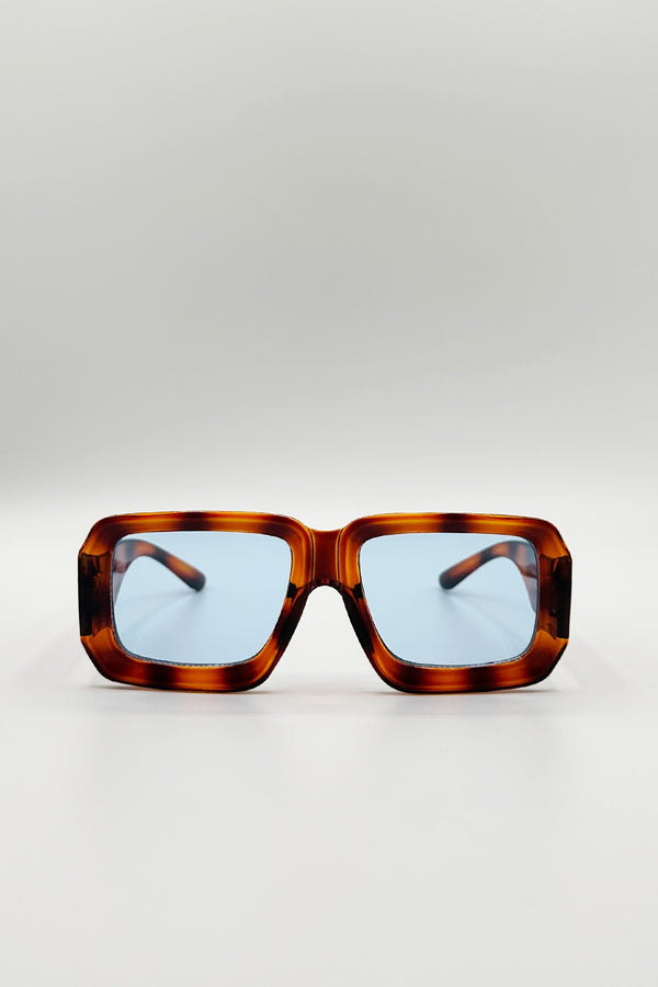 Svnx Oversized Square Frame Sunglasses In Brown Stripe