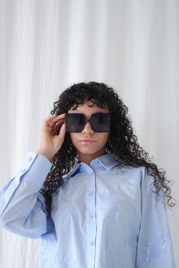 Svnx Oversized Square Sunglasses With Temple Frame Detail