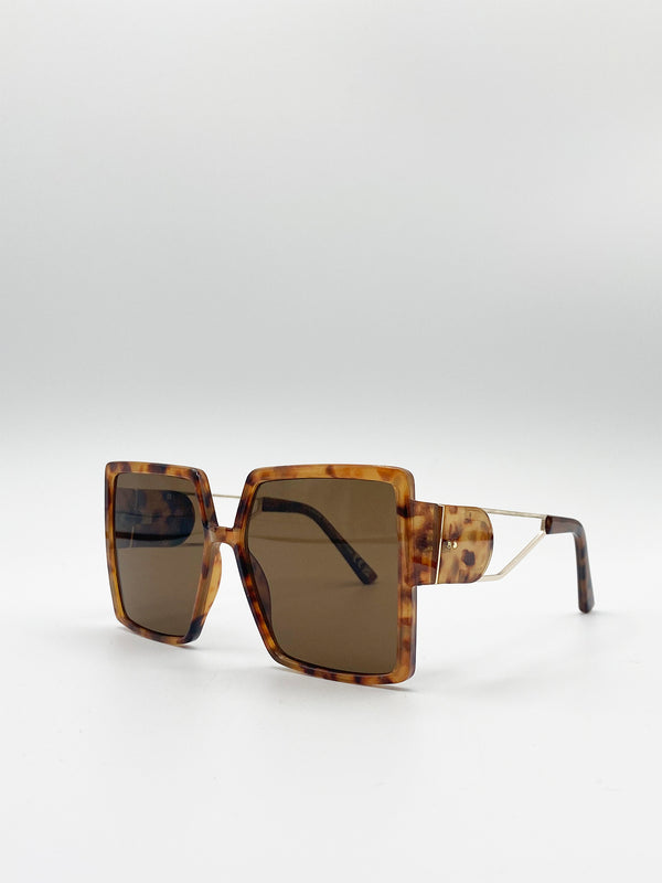 Svnx Oversized Square Sunglasses With Temple Frame Detail