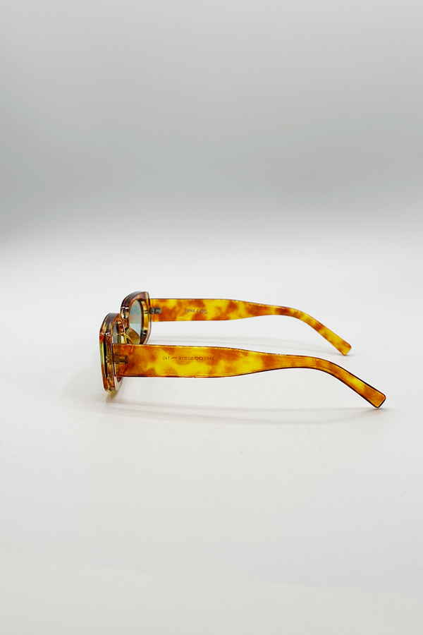 Svnx Rectangular Sunglasses In Orange Tortoiseshell