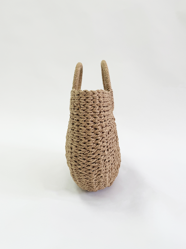 Svnx Round Woven Straw Holdall With Circular Handle