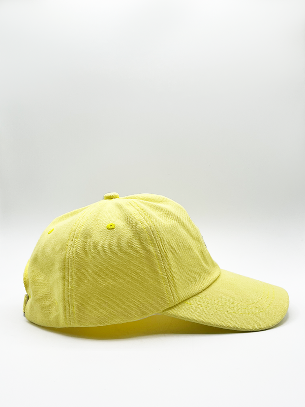 Svnx SHAY Cotton Baseball Cap With 'ying Yang' Embroidery In Lemon Yellow