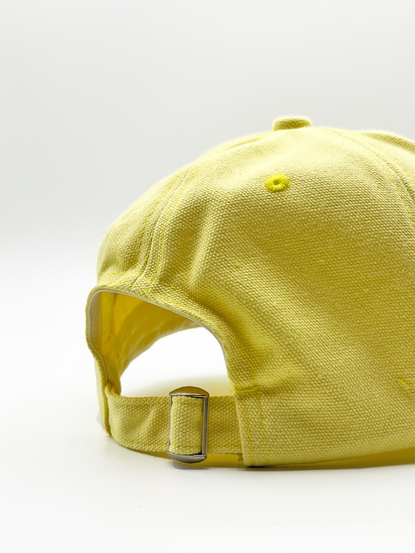 Svnx SHAY Cotton Baseball Cap With 'ying Yang' Embroidery In Lemon Yellow