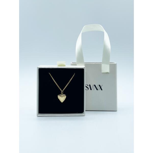 svnx Small Heart Locket Necklace in Gold - Gift Boxed