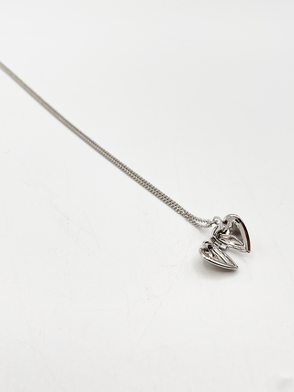 Svnx Small Heart Locket Necklace In Silver - Gift Boxed