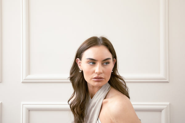 Svnx Studded Bow Earrings With Hanging Pearl In Gold - Gift Boxed