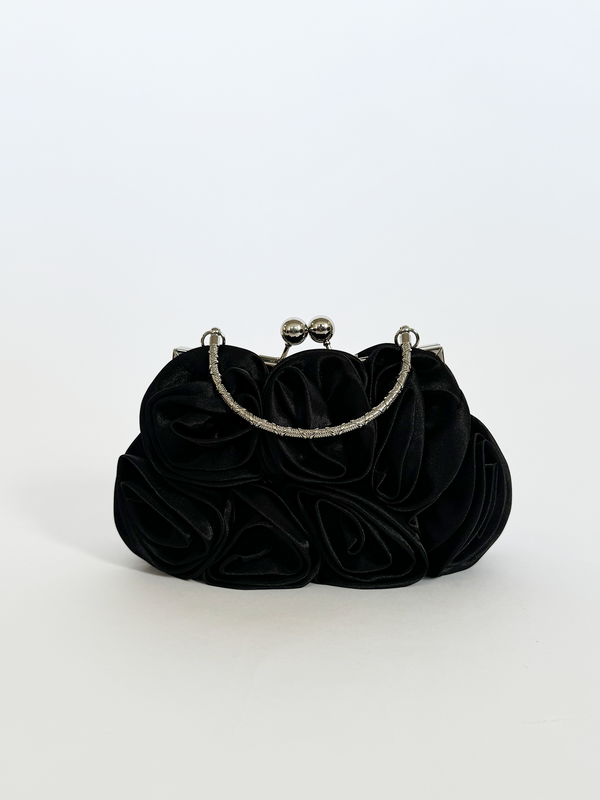 Svnx 3D Rose Clutch Bag In Black