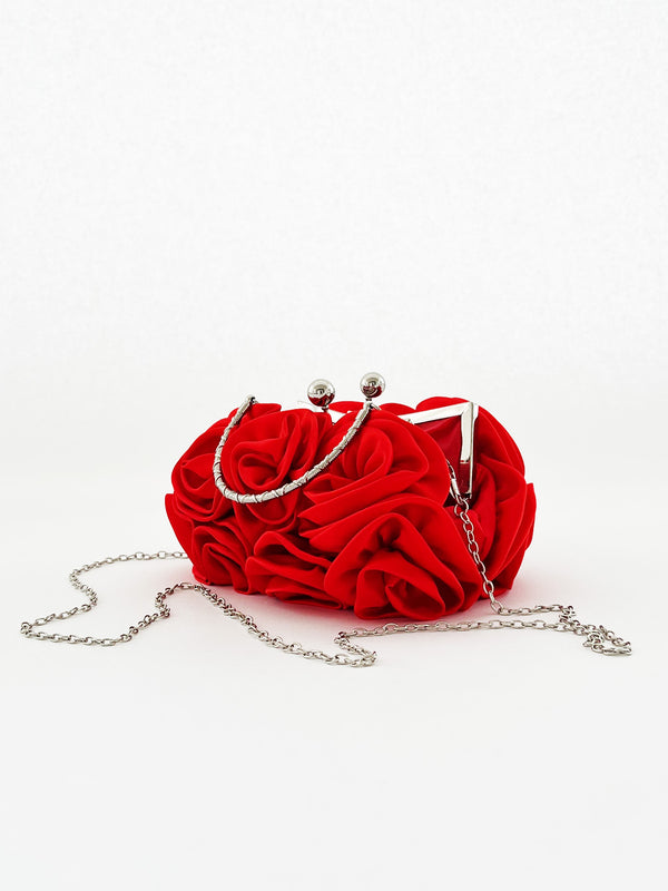 Svnx 3D Rose Clutch Bag In Red