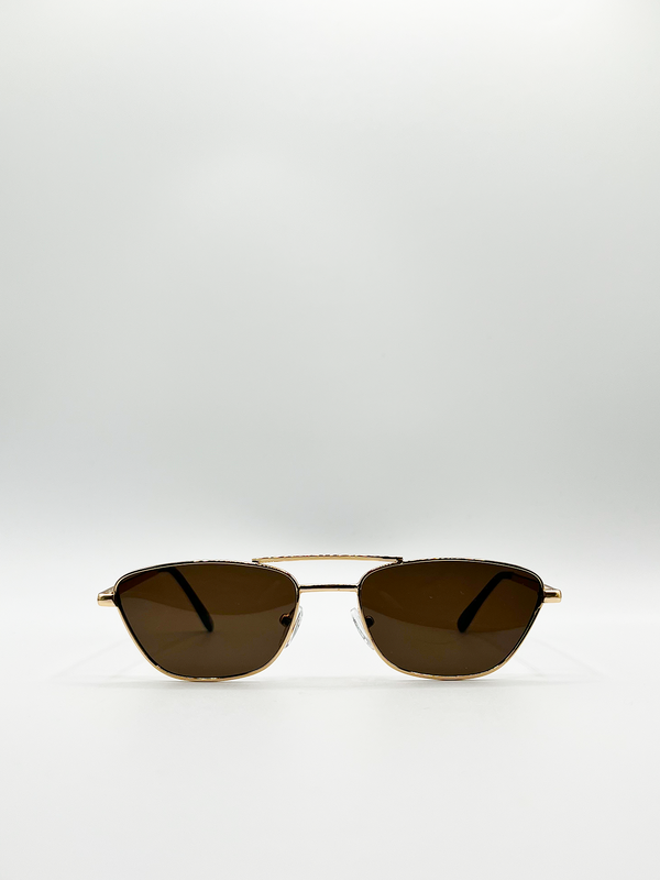 svnx Angular aviator style sunglasses
