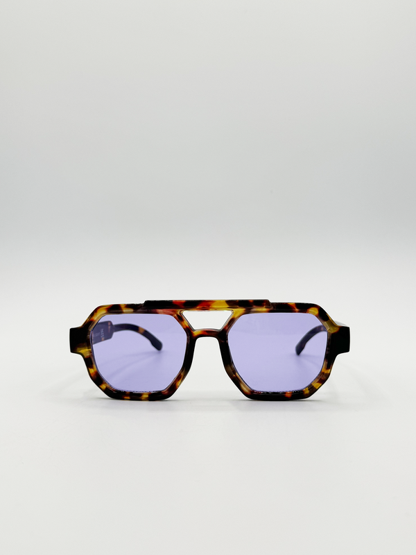 svnx Angular Navigator Sunglasses in Leopard Print