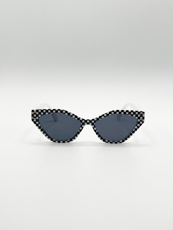 svnx Angular Sunglasses in Black and White Check