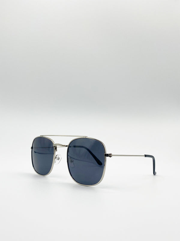 Svnx Aviator Style Double Bridge Sunglasses