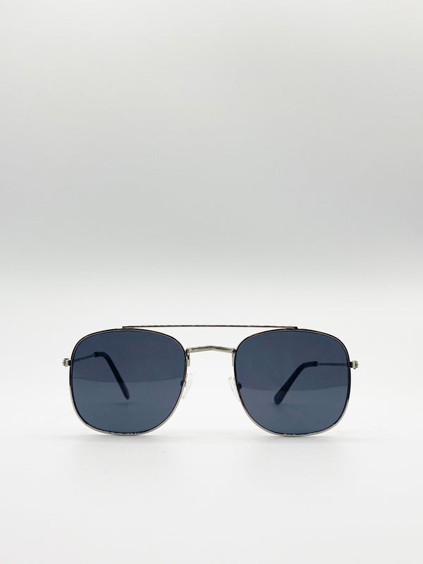 svnx Aviator Style Double Bridge Sunglasses