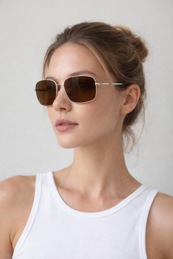 Svnx Aviator Style Square Frame Sunglasses