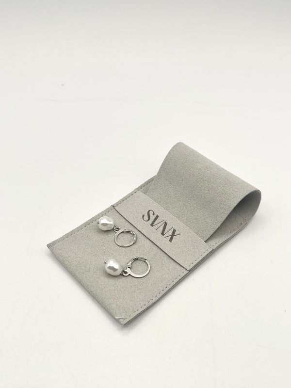 Svnx Baroque Pearl Earrings In Silver