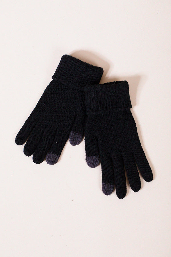 Svnx Basic Touch Screen Knitted Gloves In Black