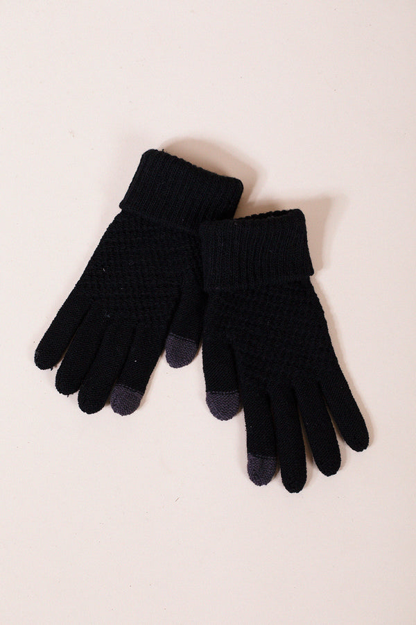 Svnx Basic Touch Screen Knitted Gloves In Black