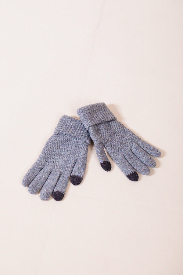 Svnx Basic Touch Screen Knitted Gloves In Grey