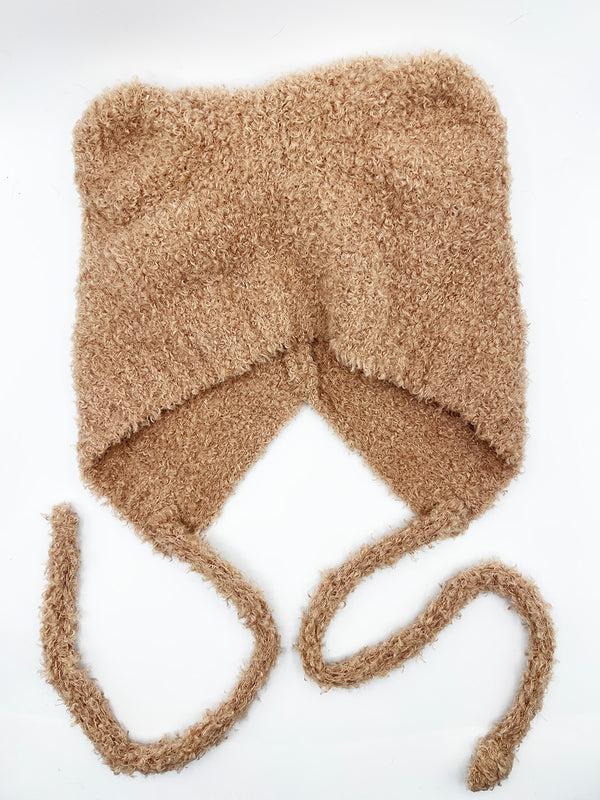Svnx Beanie With Bear Ears In Beige