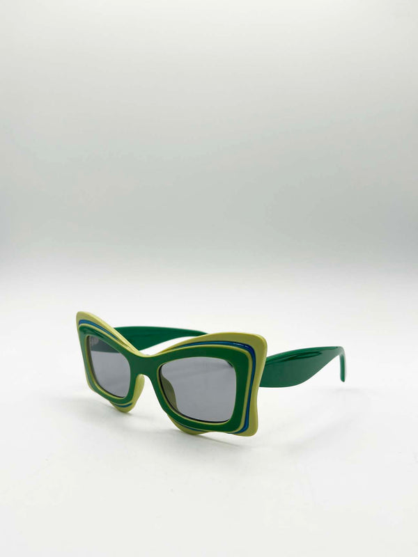 Svnx Bold Butterfly Cat-Eye Sunglasses Green Lime