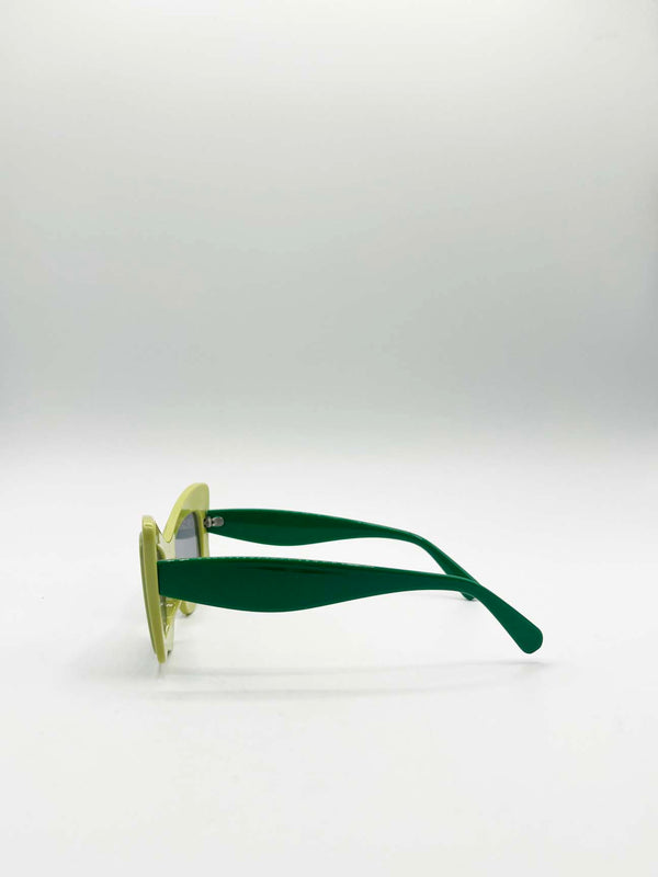 Svnx Bold Butterfly Cat-Eye Sunglasses Green Lime