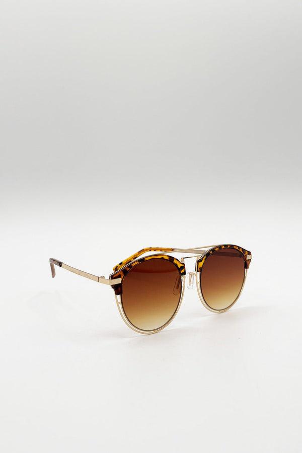 Svnx Brown Tortoise Sunglasses With Brown Lenses