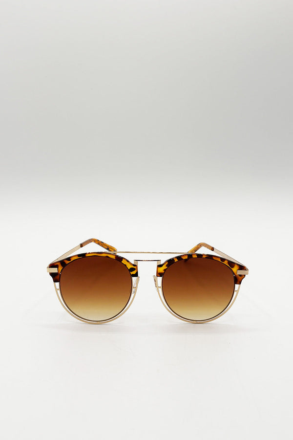 svnx Brown Tortoise Sunglasses with Brown Lenses