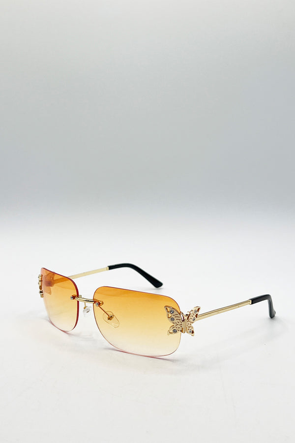 Svnx Butterfly Y2K Rimless Sunglasses