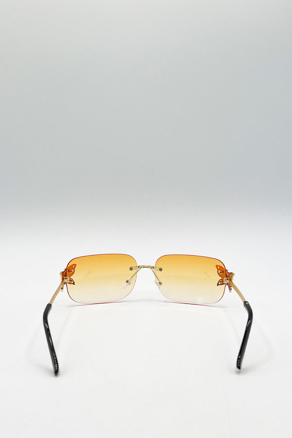 Svnx Butterfly Y2K Rimless Sunglasses