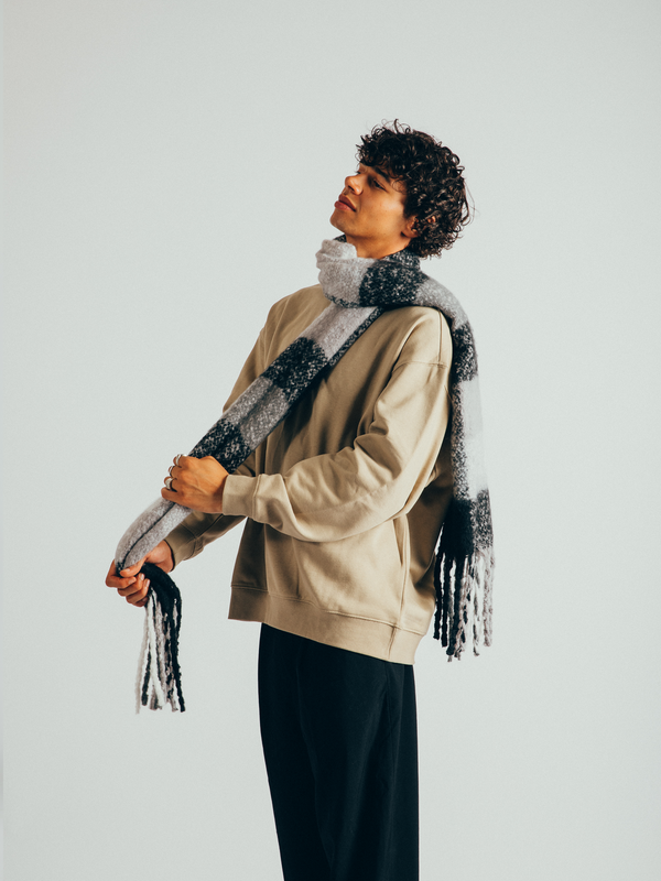 Svnx Check Blanket Scarf With Tassles