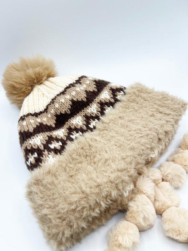 Svnx Chunky Beanie In Beige Multi
