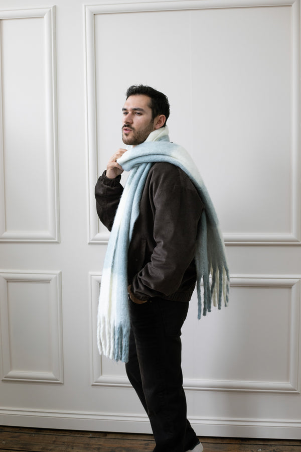 Svnx Chunky Grey And White Check Scarf