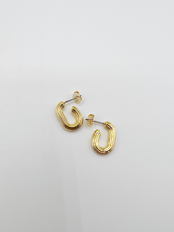 Svnx Chunky Oval Half Hoop Earrings