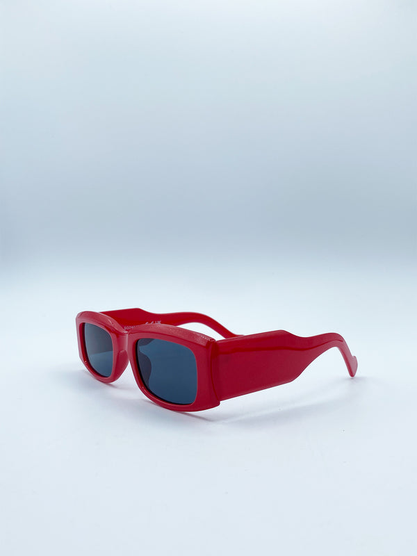 Svnx Chunky Rectangle Sunglasses In Red