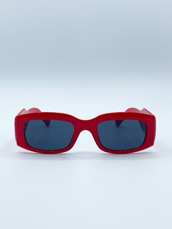 svnx Chunky Rectangle Sunglasses in Red