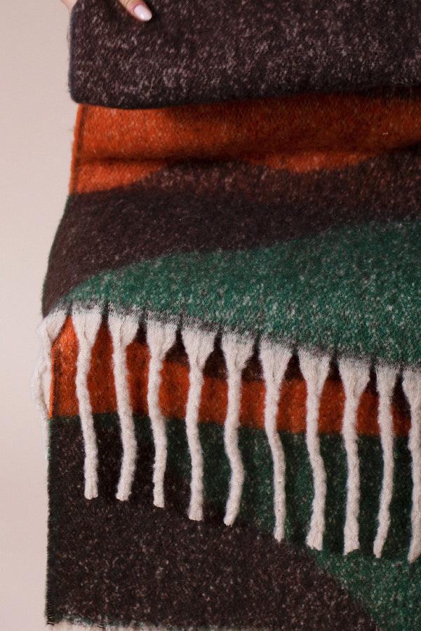 Svnx Chunky Scarf In Brown Orange