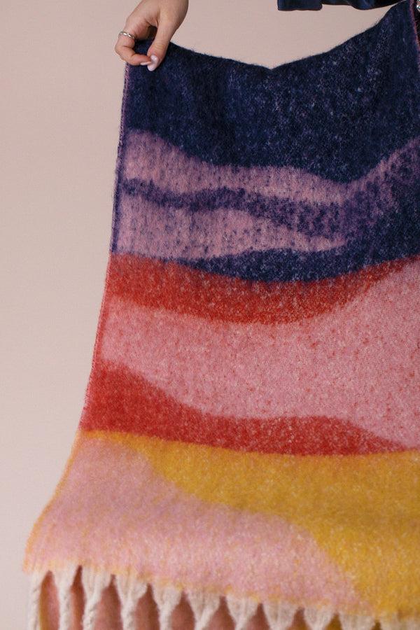 Svnx Chunky Scarf In Pink Yellow