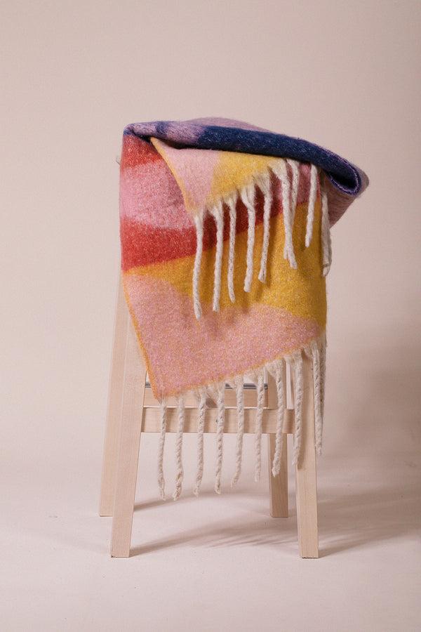 Svnx Chunky Scarf In Pink Yellow