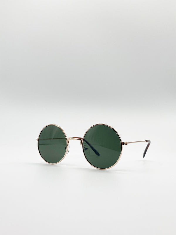 Svnx Classic Metal Frame Round Sunglasses